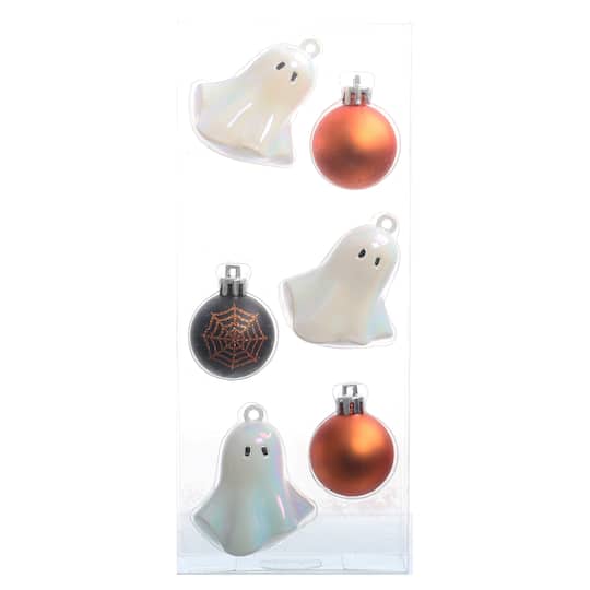 6 Pack Shatterproof Ghost & Ball Ornaments by Ashland®